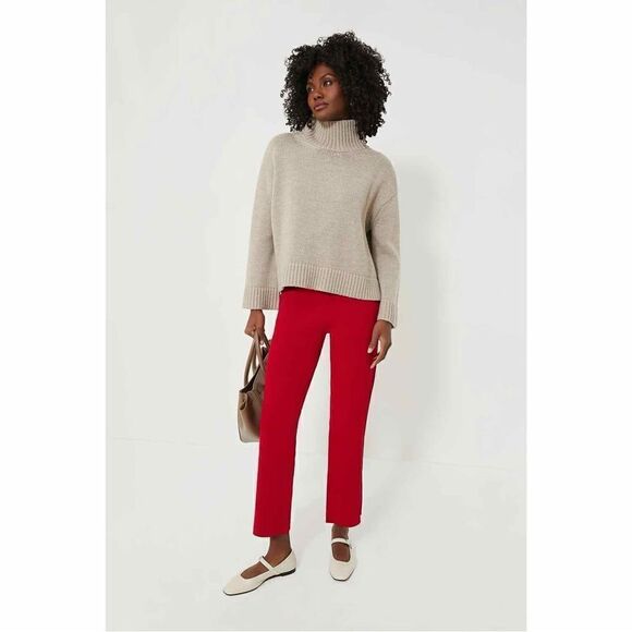 Tuckernuck Crop Pants Compression Knit Ashford Red Small Pull On High Waist - Picture 1 of 15